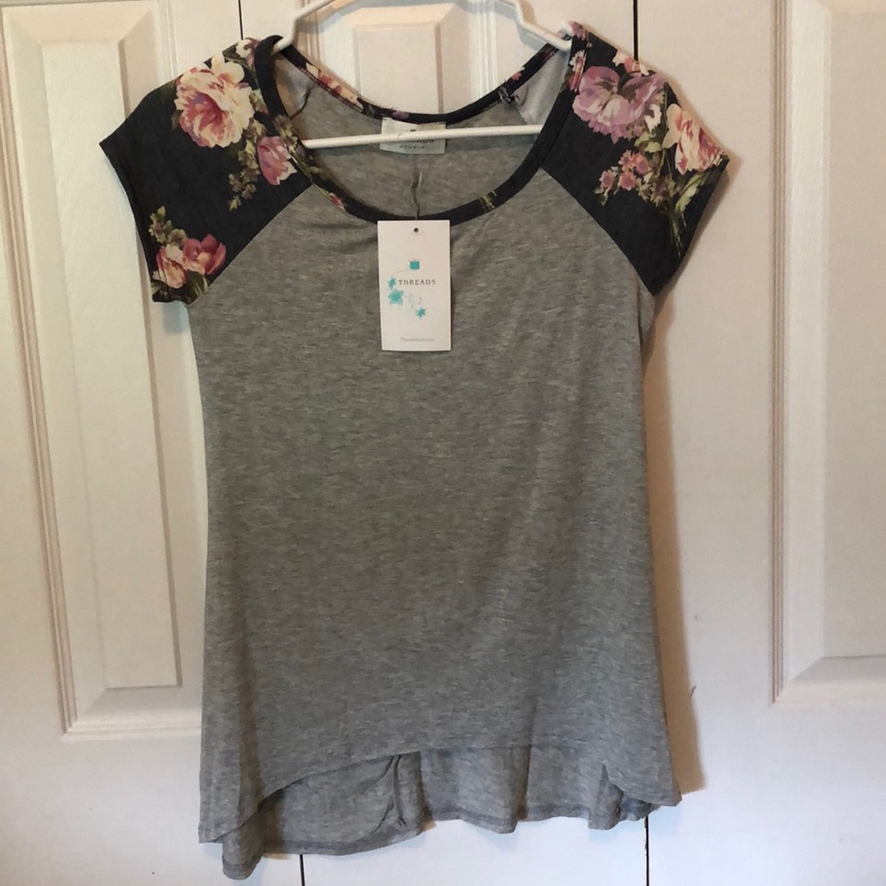 Floral & grey shirt NWT